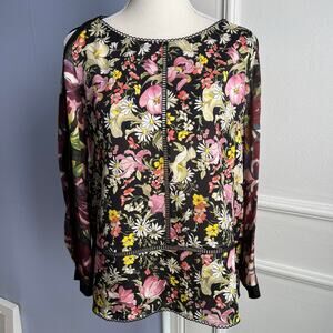 3.1 Phillip Lim Silk Floral Top Cold Shoulder Meadow Flower Spring Womens Size 8